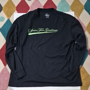 Nike Black Long Sleeve Tee with Neon Green Script